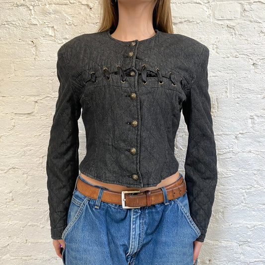 Moschino Jacket - Large Grey Cotton