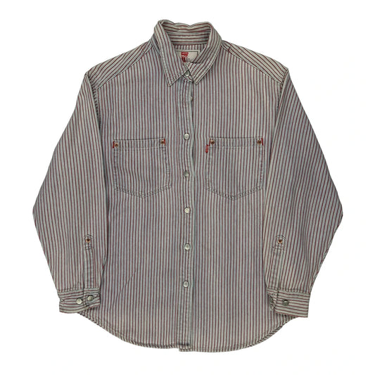 Levis Striped Denim Shirt - Large Multicoloured Cotton