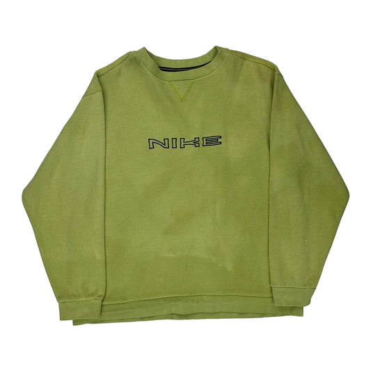 Nike Spellout Sweatshirt - XL Green Cotton