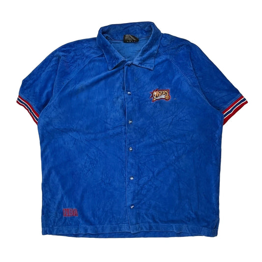 76Ers Nba Nba Short Sleeve Shirt - 2XL Blue Cotton Blend