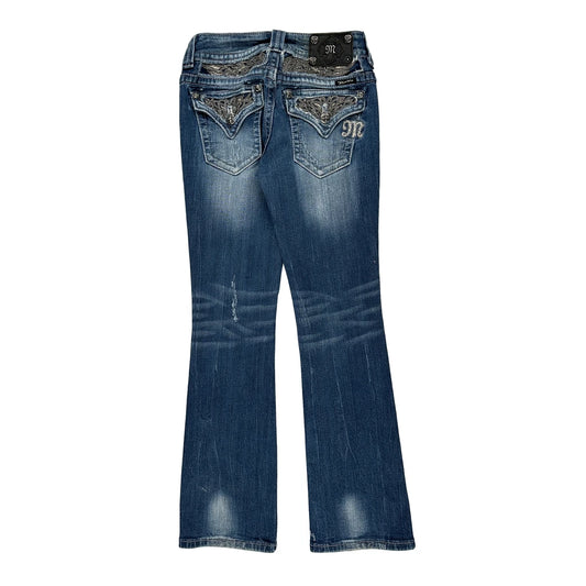Miss Me Boot Cut Jeans - 27W UK 6 Blue Cotton