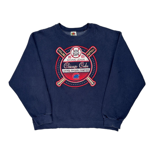 Chicago Cubs Fruit Of The Loom Mlb Sweatshirt - Large Navy Cotton