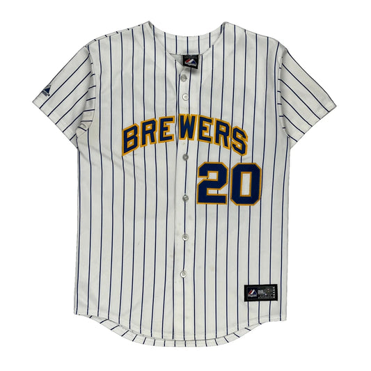 Milwaukee Brewers Majestic Mlb Jersey - Small White Polyester