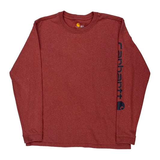 Carhartt Long Sleeve T-Shirt - Medium Red Cotton