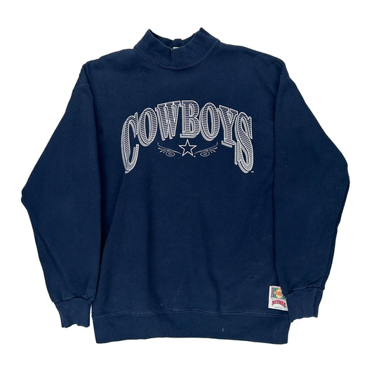 Made In USa Dallas Cowboys Nutmeg Nfl Sweatshirt - Large Navy Cotton