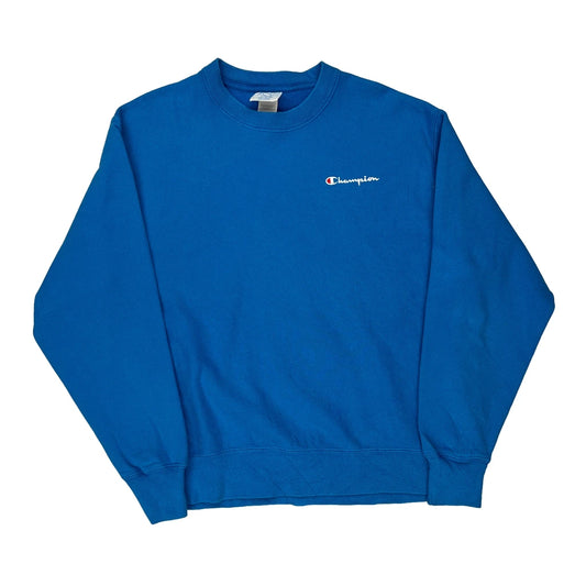 Reverse Weave Champion Sweatshirt - Large Blue Cotton Blend