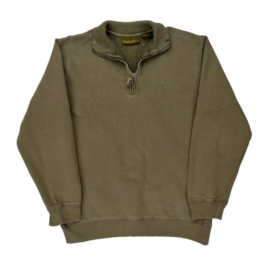 Timberland 1/4 Zip - Large Green Cotton