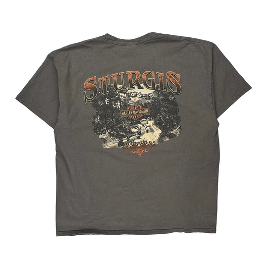Sturgis Harley Davidson Graphic T-Shirt - XL Grey Cotton