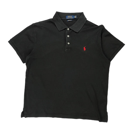 Polo By Ralph Lauren Slim Fit Polo Shirt - Large Black Cotton