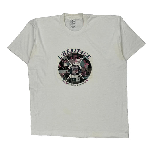 L'Héritage Anvil Single Stitch T-Shirt - XL White Cotton Blend