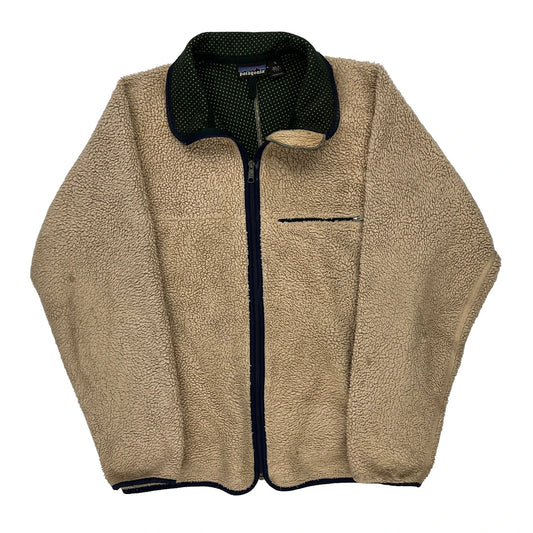 Patagonia Made In USA Fleece Jacket - XL Beige Polyester