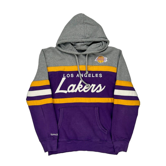 Los Angeles Lakers Mitchell & Ness Nba Hoodie - XL Block Colour Cotton