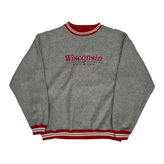 Wisconsin Badgers Champion Ncaa Sweatshirt - Large Grey Cotton Blend