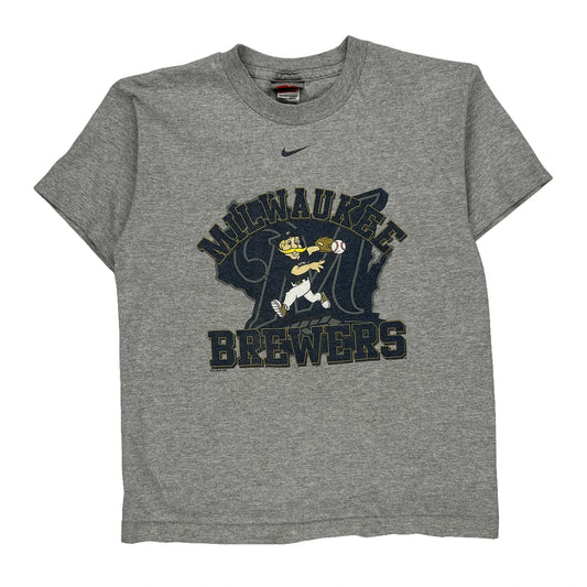 Milwaukee Brewers Nike Mlb T-Shirt - Medium Grey Cotton