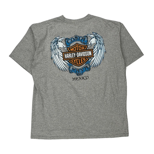 Costa Maya Yazbek Harley Davidson Graphic T-Shirt - XL Grey Cotton