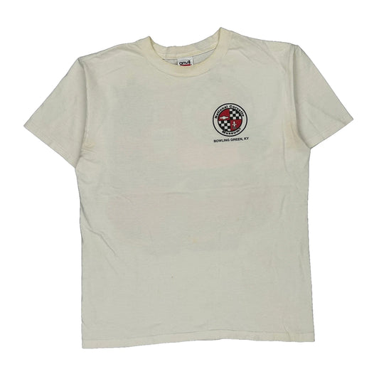 National Corvette Museum Anvil Single Stitch T-Shirt - Medium Cream Cotton
