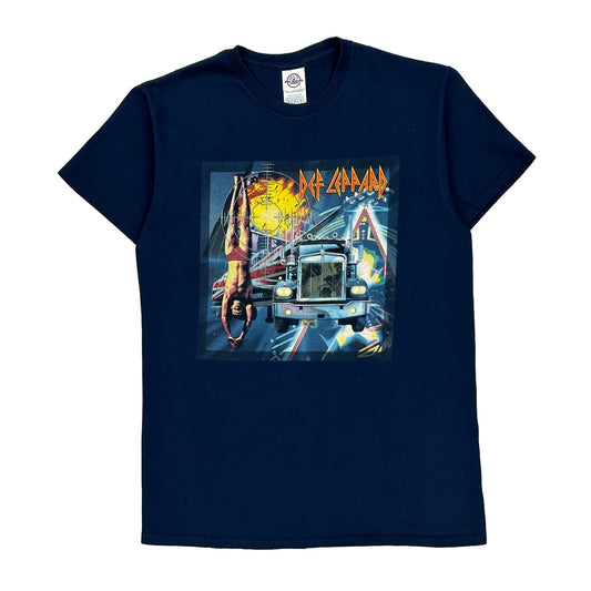 Def Leopard Delta Band T-Shirt - Medium Navy Cotton