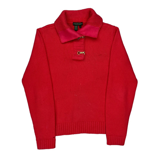 Ralph Lauren Collared Jumper - Large Red Cotton