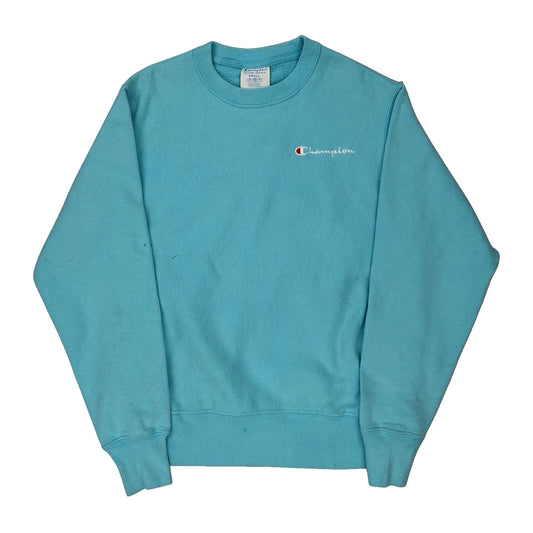 Reverse Weave Champion Sweatshirt - Small Blue Cotton Blend