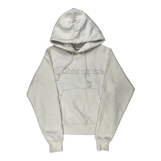 Reverse Weave Champion Spellout Hoodie - XS Cream Cotton