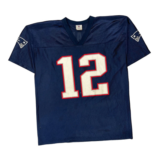 New England Patriots N.F.L. Team Apparel Jersey - Large Blue Polyester