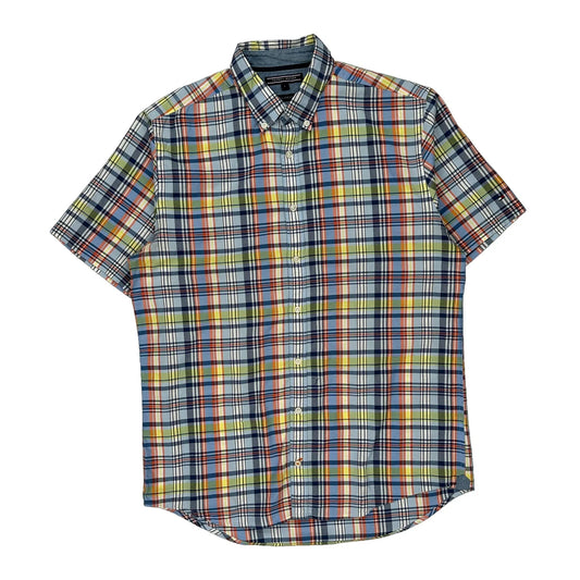 New York Fit Tommy Hilfiger Checked Short Sleeve Shirt - Large Multicoloured Cotton