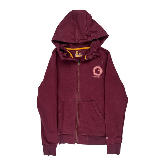 Slightly Fitted Carhartt Hoodie - XS Burgundy Cotton Blend
