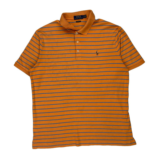 Polo By Ralph Lauren Striped Polo Shirt - Large Blue Cotton