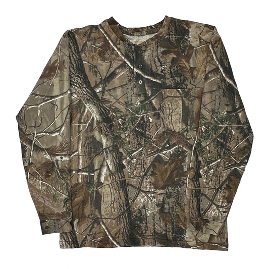 Red Head Long Sleeve T-Shirt - Medium Camo Cotton