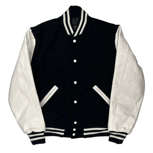 Holloway Varsity Jacket - Small Black & White Wool Blend