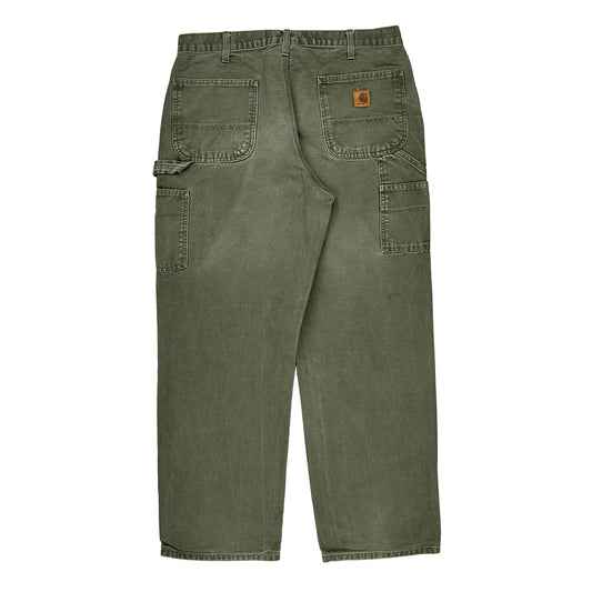 Carhartt Carpenter Trousers - 36W 30L Green Cotton