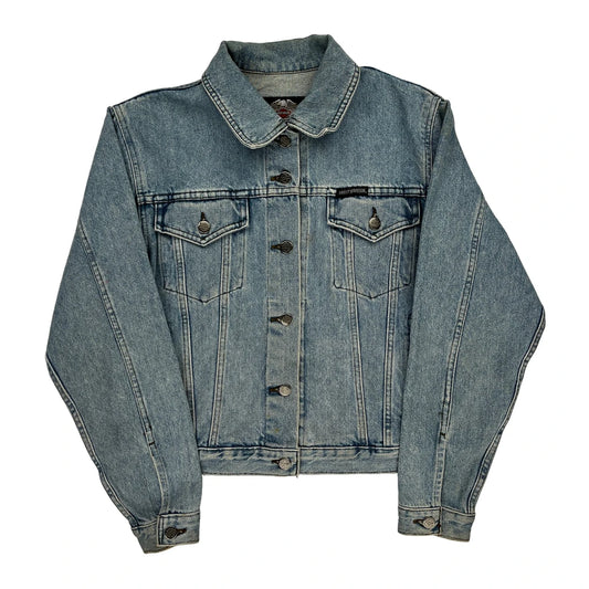 Harley Davidson Denim Jacket - Small Blue Cotton