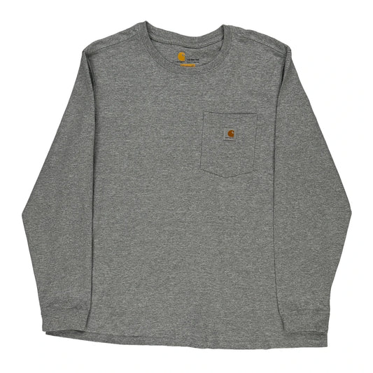Carhartt Long Sleeve T-Shirt - XL Grey Cotton Blend