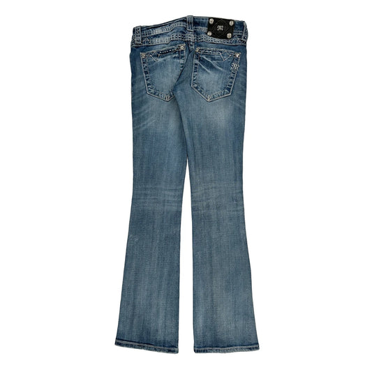 Miss Me Boot Cut Jeans - 26W UK 4 Blue Cotton Blend