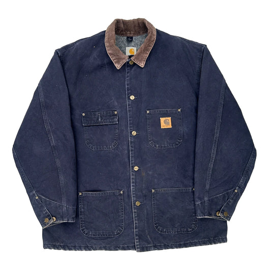 Carhartt Collared Jacket - XL Blue Cotton