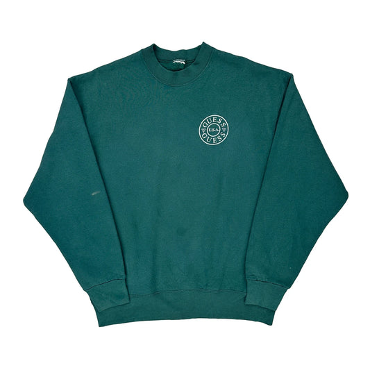 Guess Sweatshirt - Large Green Cotton