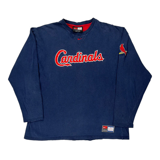St. Louis Cardinals Nike Mlb Long Sleeve T-Shirt - XL Blue Cotton