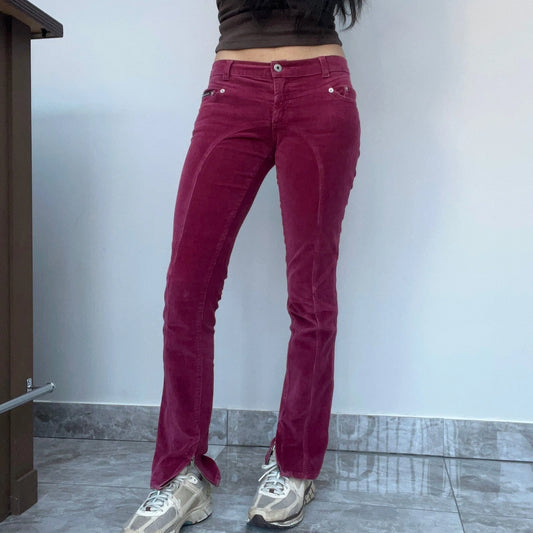 Dolce & Gabbana Cord Trousers - 28W UK 6 Pink Cotton Blend