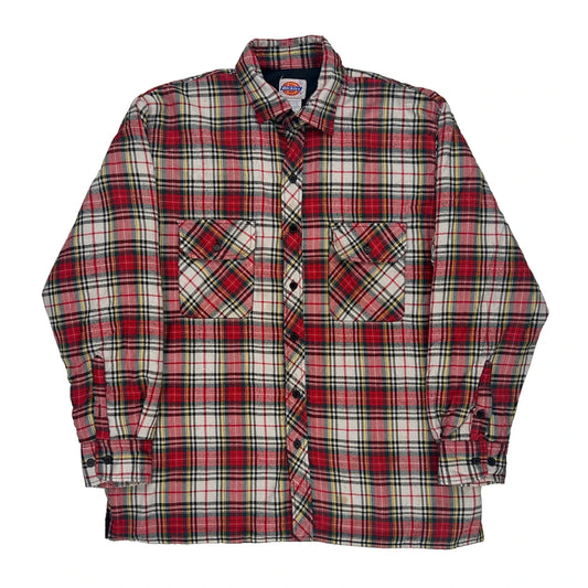 Dickies Checked Overshirt - Large Black Polyester Blend