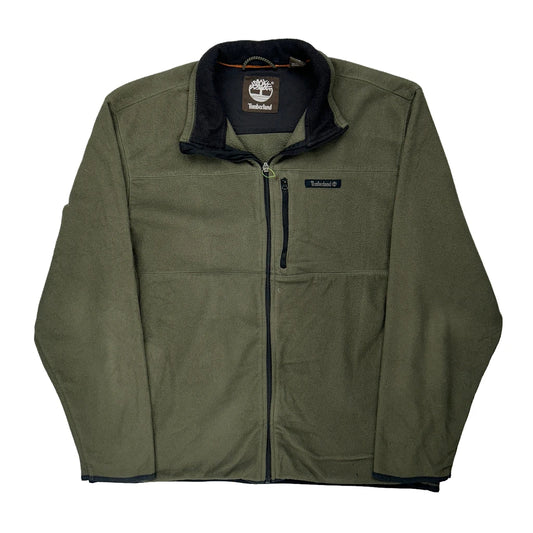 Timberland Fleece Jacket - Large Green Polyester