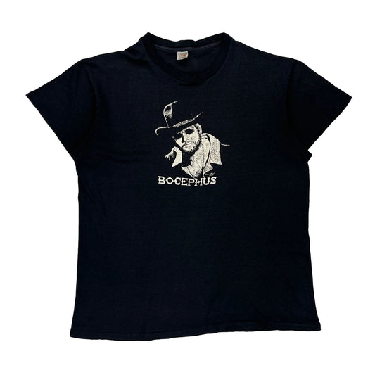 1986 Bocephus Hank Williams Jr. Whiskey Bent And Hell Bound Tour Hanes Band T-Shirt - XL Black Cotton