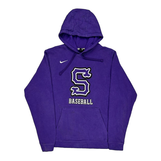 Nike Hoodie - Large Purple Cotton Blend