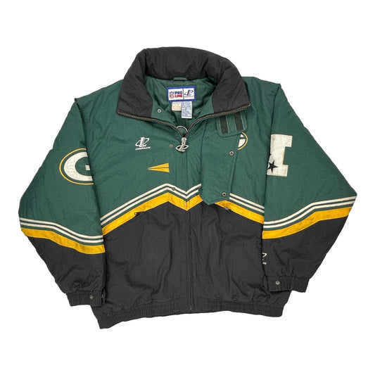 Green Bay Packers Logo Athletics Nfl Jacket - 2XL Green Nylon
