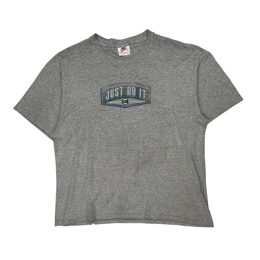 Nike T-Shirt - Large Grey Cotton