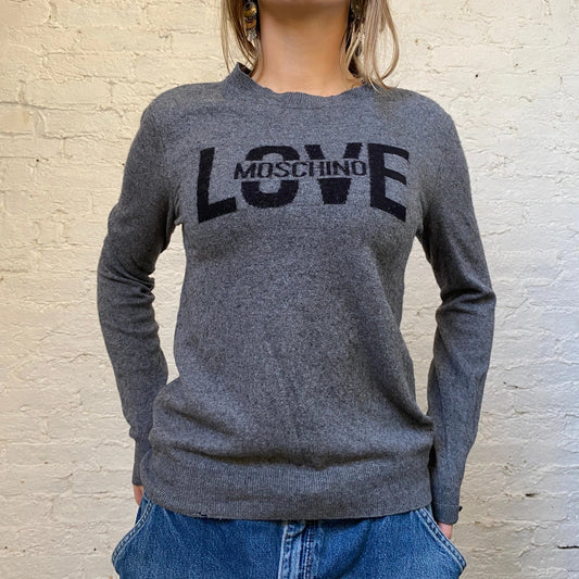 Vintage grey Love Moschino Jumper - womens small