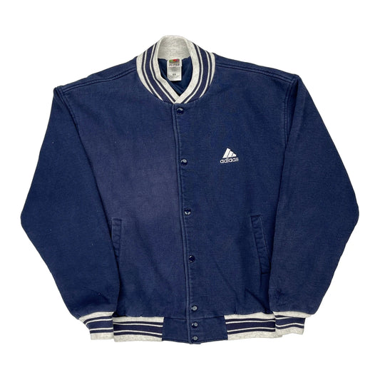 Bootleg Adidas Varsity Jacket - XL Blue Cotton