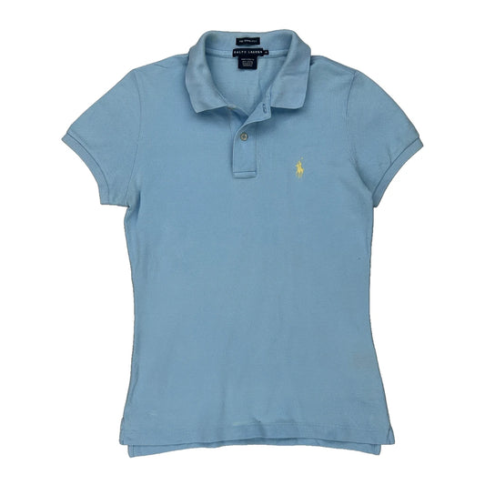 Ralph Lauren Skinny Polo Shirt - Medium Blue Cotton