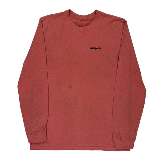 Patagonia Long Sleeve T-Shirt - Small Red Cotton Blend