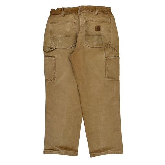 Carhartt Double Knee Carpenter Trousers - 32W 30L Brown Cotton