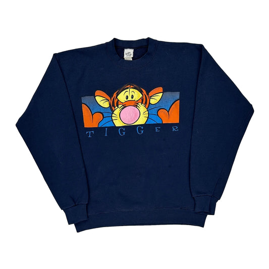 Made In Usa Tigger Disney Sweatshirt - Medium Navy Cotton